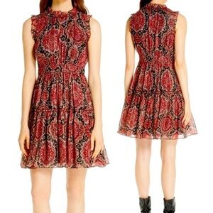 Kate Spade Medallion Metallic Mini Dress, Black Multi, size 0 LIKE NEW